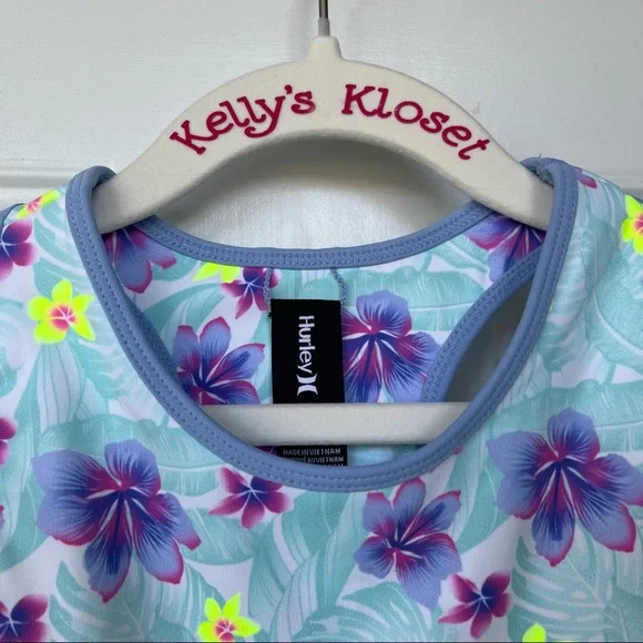 •Hurley• Girl’s Cropped Floral Tank Top - Size Large (12-13 Years) - Picture 4 of 7